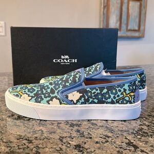 Coach Cameron Aqua Blue Multi canvas NIB 10M